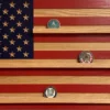 usa challenge coin wood flag for coins or medals