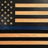 thin blue line wood flag