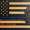 thin blue line wood flag with fbi badge