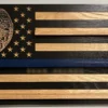 sdpd wood challenge coin flag with badge in the union