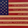 usa wood flag with with engraved oath