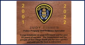 SDPD Plaque