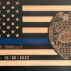 San Diego Police Department (SDPD) thin blue line wood flag with badge